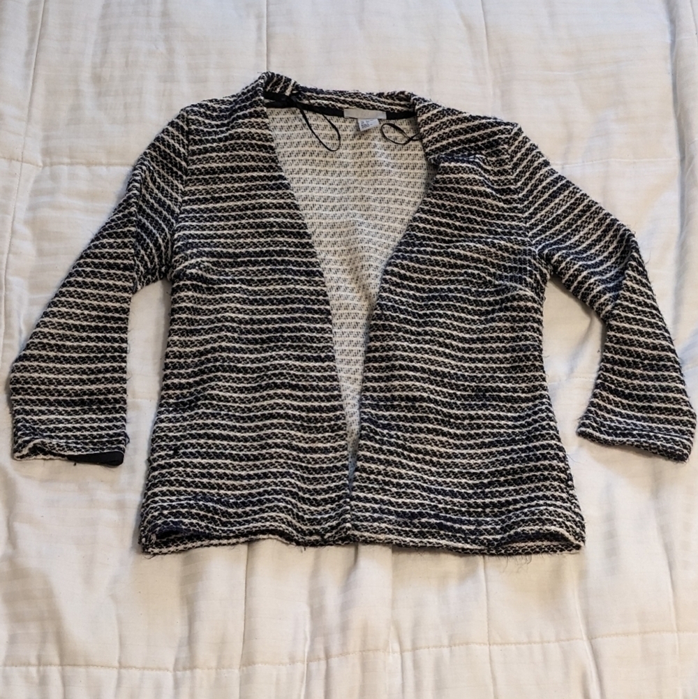 H&M cropped 3/4 length sleeve textured cardigan size small